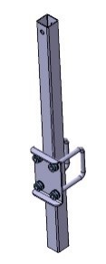 Klemmstütze einf. 34 x 34 mm, Länge 600 mm inkl. U-Bügel + Befestigungsplatte für Rahmen 60 x 30 mm